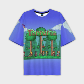 Мужская футболка oversize 3D с принтом Terraria forest в Петрозаводске,  |  | Тематика изображения на принте: 