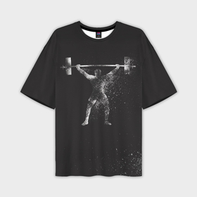 Мужская футболка oversize 3D с принтом Атлет ,  |  | lifting | wheight lifting | wheightlifting | тяжелая атлетика | штанга | штангист