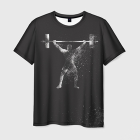 Мужская футболка 3D с принтом Атлет , 100% полиэфир | прямой крой, круглый вырез горловины, длина до линии бедер | Тематика изображения на принте: lifting | wheight lifting | wheightlifting | тяжелая атлетика | штанга | штангист