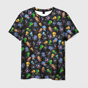 Мужская футболка 3D с принтом Brawl stars pattern players в Кировске, 100% полиэфир | прямой крой, круглый вырез горловины, длина до линии бедер | 