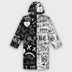 Мужской дождевик 3D с принтом Lil Peep logobombing в Екатеринбурге,  |  | Тематика изображения на принте: lil peep | lil prince | pink | зарубежная музыка | лил пип | маленький принц