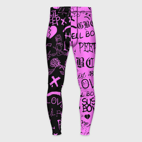Мужские тайтсы 3D с принтом LIL Peep logobombing black Pink в Санкт-Петербурге,  |  | lil peep | lil prince | pink | зарубежная музыка | лил пип | маленький принц