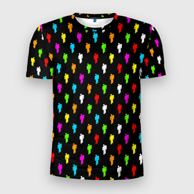 Мужская футболка 3D Slim с принтом Billie Eilish pattern в Петрозаводске, 100% полиэстер с улучшенными характеристиками | приталенный силуэт, круглая горловина, широкие плечи, сужается к линии бедра | be | billie | billie eilish | blohsh | ghoul | билли | билли айлиш