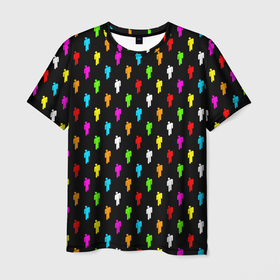 Мужская футболка 3D с принтом Billie Eilish pattern в Тюмени, 100% полиэфир | прямой крой, круглый вырез горловины, длина до линии бедер | be | billie | billie eilish | blohsh | ghoul | билли | билли айлиш