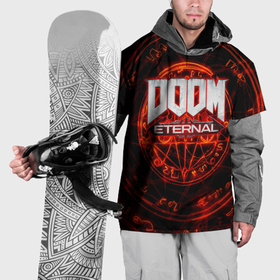 Накидка на куртку 3D с принтом Doom и пентаграмма в Курске, 100% полиэстер |  | doom | doom eternal | дум