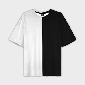 Мужская футболка oversize 3D с принтом Просто чёрно белый в Белгороде,  |  | black | black  white | color | white | белый | геометрия | чб | чёрно белый | чёрный