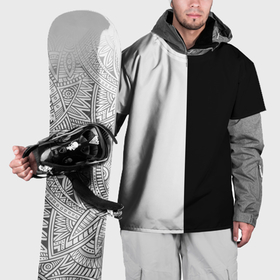 Накидка на куртку 3D с принтом Просто чёрно белый в Новосибирске, 100% полиэстер |  | black | black  white | color | white | белый | геометрия | чб | чёрно белый | чёрный