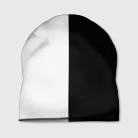 Шапка 3D с принтом Просто чёрно белый в Курске, 100% полиэстер | универсальный размер, печать по всей поверхности изделия | black | black  white | color | white | белый | геометрия | чб | чёрно белый | чёрный