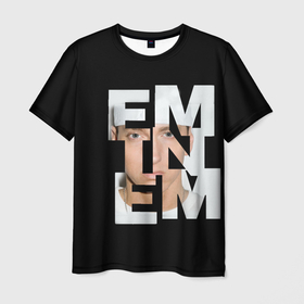 Мужская футболка 3D с принтом Eminem в Белгороде, 100% полиэфир | прямой крой, круглый вырез горловины, длина до линии бедер | Тематика изображения на принте: eminem | актёр | композитор | музыкант | продюсер | рэпер | эминем