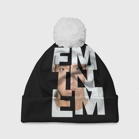 Шапка 3D c помпоном с принтом Eminem в Екатеринбурге, 100% полиэстер | универсальный размер, печать по всей поверхности изделия | eminem | актёр | композитор | музыкант | продюсер | рэпер | эминем