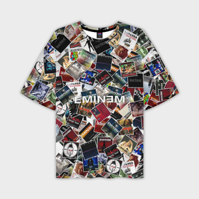 Мужская футболка oversize 3D с принтом Дискография Eminem в Курске,  |  | discography | rap | альбом | обложка | паттрен | рэп | рэпер | эминем