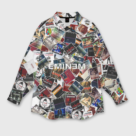 Мужская рубашка oversize 3D с принтом Дискография Eminem в Курске,  |  | discography | rap | альбом | обложка | паттрен | рэп | рэпер | эминем