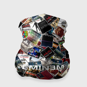 Бандана-труба 3D с принтом Дискография Eminem в Кировске, 100% полиэстер, ткань с особыми свойствами — Activecool | плотность 150‒180 г/м2; хорошо тянется, но сохраняет форму | discography | rap | альбом | обложка | паттрен | рэп | рэпер | эминем
