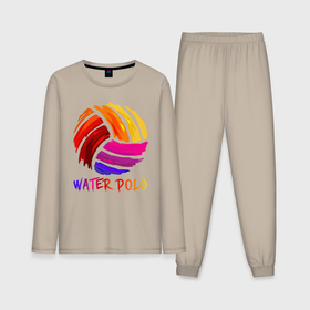 Мужская пижама с лонгсливом хлопок с принтом Мяч для водного поло в Белгороде,  |  | polo | water polo | вода | водное поло | водный спорт | плавание | пловец | поло | спорт