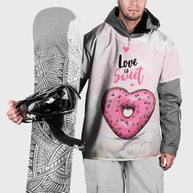 Накидка на куртку 3D с принтом Пончик   сердечко в Тюмени, 100% полиэстер |  | Тематика изображения на принте: 