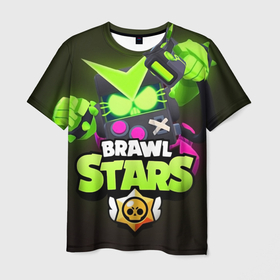 Мужская футболка 3D с принтом Brawl Stars Virus 8 Bit в Курске, 100% полиэфир | прямой крой, круглый вырез горловины, длина до линии бедер | 8 bit | brawl stars | бравл старс