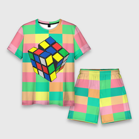 Мужской костюм с шортами 3D с принтом Кубик Рубика в Кировске,  |  | игра | интеллект | куб | кубик | рубик | ум