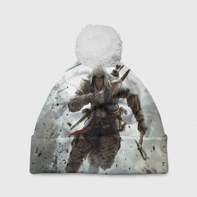 Шапка 3D c помпоном с принтом Assassin s Creed в Кировске, 100% полиэстер | универсальный размер, печать по всей поверхности изделия | slayer | асасин | ассасин крид | ассассин | тамплиеры
