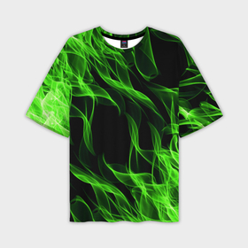 Мужская футболка oversize 3D с принтом Toxic flame ,  |  | Тематика изображения на принте: bright | fire | flame | heat | light | wildfire | искры | огненный | огонь | пламя | пожар