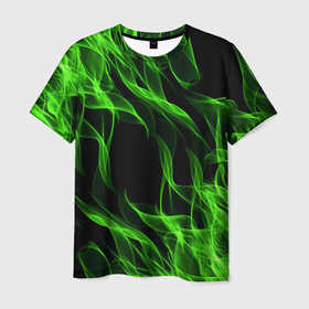 Мужская футболка 3D с принтом Toxic flame в Белгороде, 100% полиэфир | прямой крой, круглый вырез горловины, длина до линии бедер | bright | fire | flame | heat | light | wildfire | искры | огненный | огонь | пламя | пожар