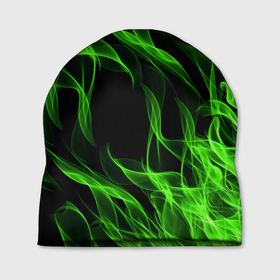 Шапка 3D с принтом Toxic flame , 100% полиэстер | универсальный размер, печать по всей поверхности изделия | bright | fire | flame | heat | light | wildfire | искры | огненный | огонь | пламя | пожар