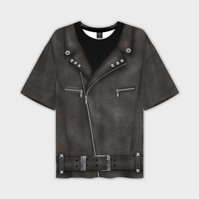 Мужская футболка oversize 3D с принтом Косуха Байкерская ,  |  | biker jacket | jacket | leather jacket | байкерская | байкерская куртка | кожанка | косуха | косуха байкерская | куртка