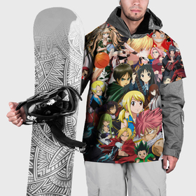 Накидка на куртку 3D с принтом Аниме коллаж , 100% полиэстер |  | anime | art | japan | аниме | арт | герои | коллаж
