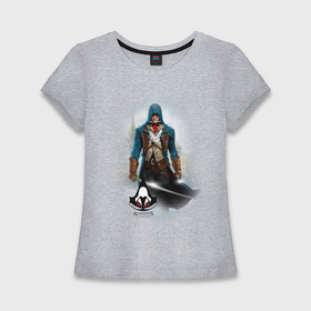 Женская футболка хлопок Slim с принтом Assasins Creed в Санкт-Петербурге,  |  | 