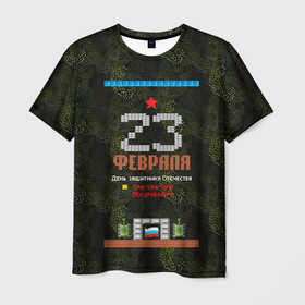 Мужская футболка 3D с принтом Танчики dendy 23 февраля в Екатеринбурге, 100% полиэфир | прямой крой, круглый вырез горловины, длина до линии бедер | 