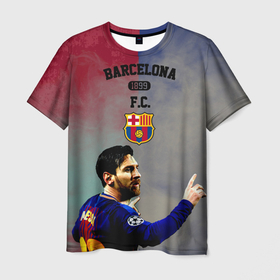 Мужская футболка 3D с принтом Messi strong Barcelona в Кировске, 100% полиэфир | прямой крой, круглый вырез горловины, длина до линии бедер | barcelona | messi | барса | барселона | испания | меси | месси | футбол