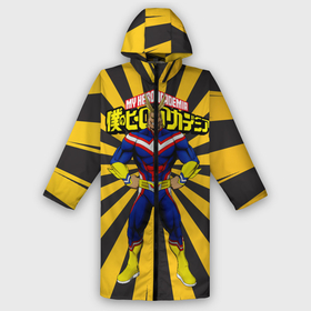Дождевик унисекс 3D с принтом MY HERO ACADEMIA желтые полосы в Ханты-Майнсийске,  |  | all might | bakugou | boku no hero academia | heroes | katsuki | my hero academia | plus ultra | всемогущий | моя геройская академия | плюс ультра