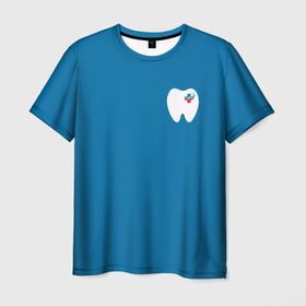 Мужская футболка 3D с принтом Стоматолог в Тюмени, 100% полиэфир | прямой крой, круглый вырез горловины, длина до линии бедер | дантист | зубной врач | стаматолаг | стаматолог | стомотолог