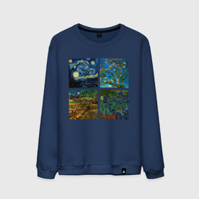 Мужской свитшот хлопок с принтом Ван Гог картины в Тюмени, 100% хлопок |  | van gogh | арт | ван гог | галерея | живопись | звездная ночь | знаменитая | искусство | картины | пейзаж | рисование | футболка с ван гогом | художник