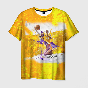 Мужская футболка 3D с принтом Kobe Bryant jump в Петрозаводске, 100% полиэфир | прямой крой, круглый вырез горловины, длина до линии бедер | angeles | bryant | kobe | lakers | los | nba | баскетбольный | клуб