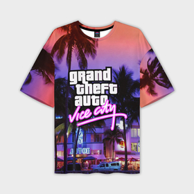 Мужская футболка oversize 3D с принтом Grand Theft Auto Vice City ,  |  | grand theft auto 2 | grand theft auto 3 | grand theft auto v | grand theft auto: san andreas | grand theft auto: vice city | gta 1 | gta 2 | gta 3 | gta 4 | gta 5 | gta online | gta v | город | игры