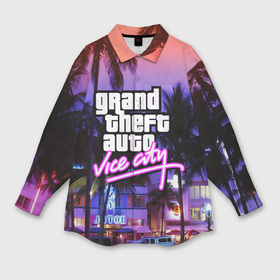 Мужская рубашка oversize 3D с принтом Grand Theft Auto Vice City ,  |  | Тематика изображения на принте: grand theft auto 2 | grand theft auto 3 | grand theft auto v | grand theft auto: san andreas | grand theft auto: vice city | gta 1 | gta 2 | gta 3 | gta 4 | gta 5 | gta online | gta v | город | игры