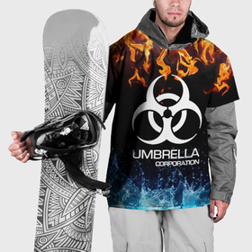 Накидка на куртку 3D с принтом Umbrella corporation в Тюмени, 100% полиэстер |  | biohazard | biohazard 7 | crocodile | fang | game | hand | monster | new umbrella | resident evil | resident evil 7 | umbrella | umbrella corp | umbrella corporation | zombie | обитель