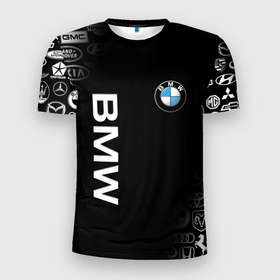 Мужская футболка 3D Slim с принтом BMW БМВ в Курске, 100% полиэстер с улучшенными характеристиками | приталенный силуэт, круглая горловина, широкие плечи, сужается к линии бедра | bmw | bmw performance | m | motorsport | performance | бмв | моторспорт