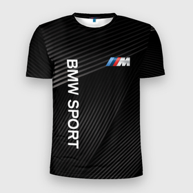 Мужская футболка 3D Slim с принтом BMW БМВ в Екатеринбурге, 100% полиэстер с улучшенными характеристиками | приталенный силуэт, круглая горловина, широкие плечи, сужается к линии бедра | bmw | bmw performance | m | motorsport | performance | бмв | моторспорт