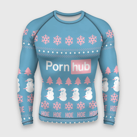 Мужской рашгард 3D с принтом Pornhub   christmas sweater ,  |  | Тематика изображения на принте: 