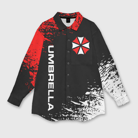 Мужская рубашка oversize 3D с принтом Umbrella corporation в Санкт-Петербурге,  |  | corp | corporation | resident evil | umbrella | umbrella corporation | зомби апокалипсис | зонт | игра