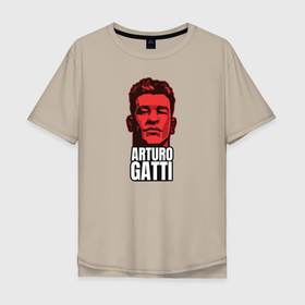 Мужская футболка хлопок Oversize с принтом Arturo Gatti , 100% хлопок | свободный крой, круглый ворот, “спинка” длиннее передней части | arturo gatti | arturo thunder gatti | gatti | thunder | артуро гатти | гатти