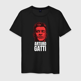 Мужская футболка хлопок с принтом Arturo Gatti в Белгороде, 100% хлопок | прямой крой, круглый вырез горловины, длина до линии бедер, слегка спущенное плечо. | arturo gatti | arturo thunder gatti | gatti | thunder | артуро гатти | гатти