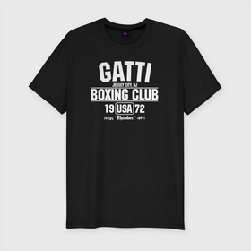 Мужская футболка хлопок Slim с принтом Gatti Boxing Club , 92% хлопок, 8% лайкра | приталенный силуэт, круглый вырез ворота, длина до линии бедра, короткий рукав | arturo gatti | arturo thunder gatti | gatti | thunder | артуро гатти | гатти