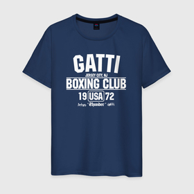 Мужская футболка хлопок с принтом Gatti Boxing Club в Новосибирске, 100% хлопок | прямой крой, круглый вырез горловины, длина до линии бедер, слегка спущенное плечо. | Тематика изображения на принте: arturo gatti | arturo thunder gatti | gatti | thunder | артуро гатти | гатти