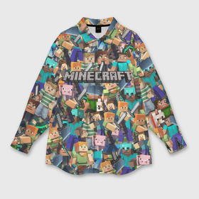 Мужская рубашка oversize 3D с принтом Minecraft персонажи в Тюмени,  |  | game | minecraft | блоки | игра | квадраты | компьютерная игра | крипер | майнкрафт | персонажи