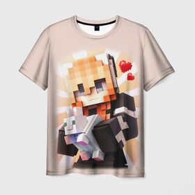 Мужская футболка 3D с принтом Minecraft , 100% полиэфир | прямой крой, круглый вырез горловины, длина до линии бедер | game | minecraft | блоки | игра | квадраты | компьютерная игра | крипер | майнкрафт