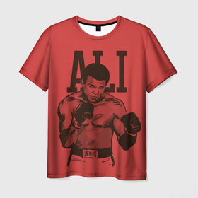 Мужская футболка 3D с принтом Ali , 100% полиэфир | прямой крой, круглый вырез горловины, длина до линии бедер | ali | muhammad ali | the greatest | али | бокс | мухамед али | мухаммед али