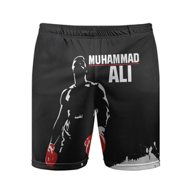 Мужские шорты спортивные с принтом Muhammad Ali в Курске,  |  | Тематика изображения на принте: ali | muhammad ali | the greatest | али | бокс | мухамед али | мухаммед али