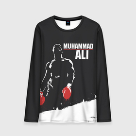 Мужской лонгслив 3D с принтом Muhammad Ali в Белгороде, 100% полиэстер | длинные рукава, круглый вырез горловины, полуприлегающий силуэт | ali | muhammad ali | the greatest | али | бокс | мухамед али | мухаммед али